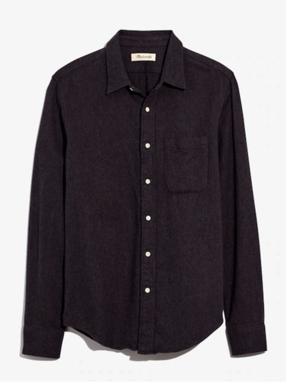 Madewell Mens Sunday Flannel Shirt in Black Button Up 100% Cotton XXL